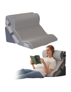 Juego de Almohadas en Cuña Ortopédicas Ahpmeoa 3 Piezas Gris