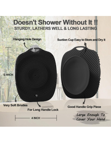 Cepillo de Baño de Silicona COLGEIFY Grande con Ventosa