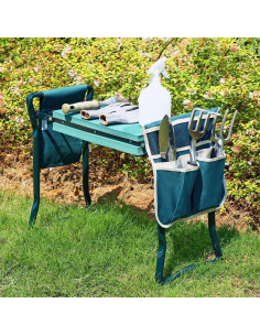 Rodillo y Asiento de Jardín Ohuhu Verde 2 en 1 con Almohadilla 2