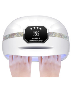 Lámpara UV LED GGUP 268W para Uñas, Secador Profesional 2 Manos