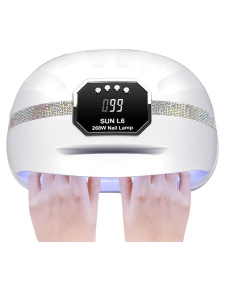 Lámpara UV LED GGUP 268W para Uñas, Secador Profesional 2 Manos