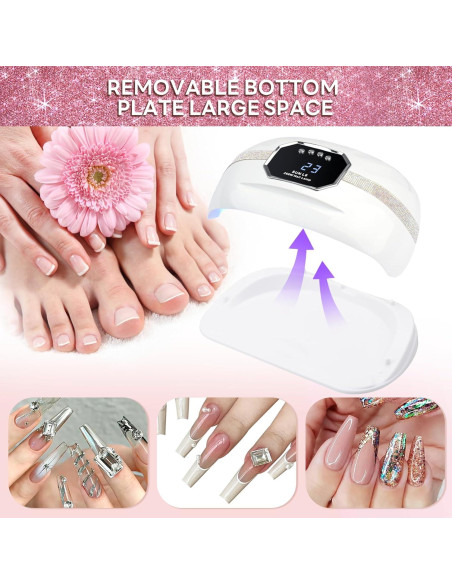 Lámpara UV LED GGUP 268W para Uñas, Secador Profesional 2 Manos