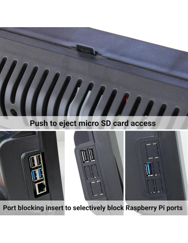 Carcasa SmartiPi Touch Pro 3 para Raspberry Pi - Negro