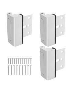 Cerradura de Refuerzo de Puerta Saihisday 3PCS Aluminio Blanco