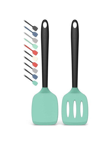 Conjunto de Espátulas de Silicona Coukre 2 Piezas Verde Aqua