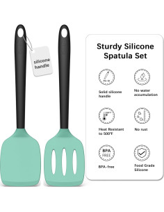 Conjunto de Espátulas de Silicona Coukre 2 Piezas Verde Aqua 2