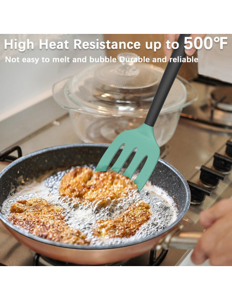 Conjunto de Espátulas de Silicona Coukre 2 Piezas Verde Aqua