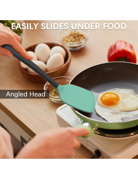 Conjunto de Espátulas de Silicona Coukre 2 Piezas Verde Aqua