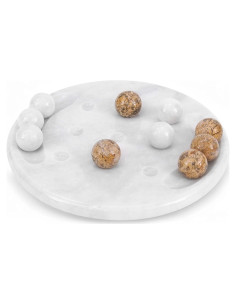 Juego Tres en Raya Radicaln 25,4 cm Mármol Blanco y Coral