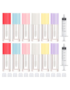 Kit 12 Tubos Vacíos de Brillo de Labios 2.5ml + 2 Jeringas