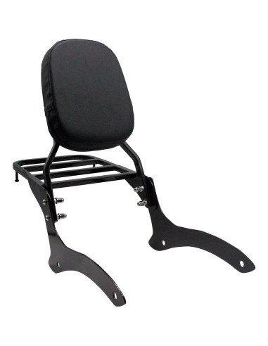 YHMOTO Sissy Bar Respaldo + Soporte de Equipaje Negro 52 cm