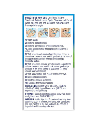 Limpiador de Párpados TheraTears SteriLid 59.15 ml Antimicrobiano