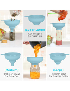 Embudo de Cocina BALIWELL de Plástico Alimenticio con 5 Picos 2