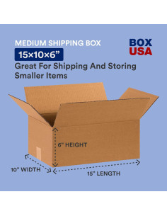 Cajas de Cartón Corrugado CAJA USA 15x10x6 cm - Paquete de 25 2
