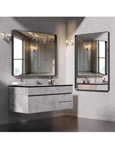 Espejo de Baño Hasipu 2 PCS 76.2 x 61 cm Marco Negro