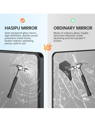 Espejo de Baño Hasipu 2 PCS 76.2 x 61 cm Marco Negro