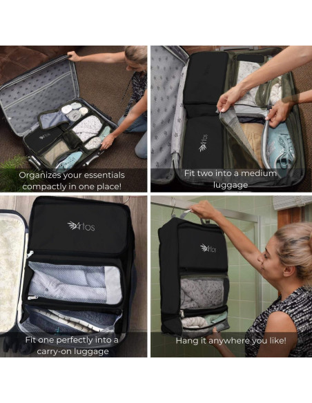 Organizador de Maletas Colgante ARTOS Negro - 3 Estantes, 22.7 kg