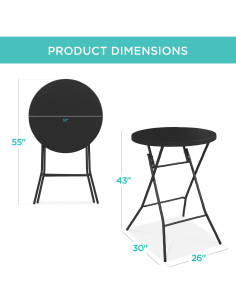 Mesa Plegable de Altura de Barra Mejor Opción 81.28cm Negra 2