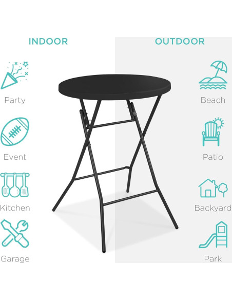 Mesa Plegable de Altura de Barra Mejor Opción 81.28cm Negra