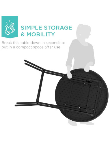 Mesa Plegable de Altura de Barra Mejor Opción 81.28cm Negra