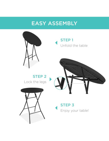 Mesa Plegable de Altura de Barra Mejor Opción 81.28cm Negra
