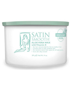 Cera Depilatoria Satin Smooth Aloe Vera 396g - Suave y Efectiva