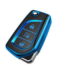 Funda de llave Tukellen para Toyota 3 Botones Azul TPU