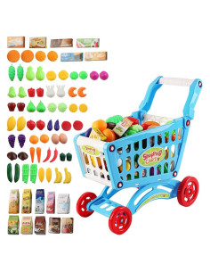 Carrito de Compras de Juguete deAO Azul con 70 Accesorios