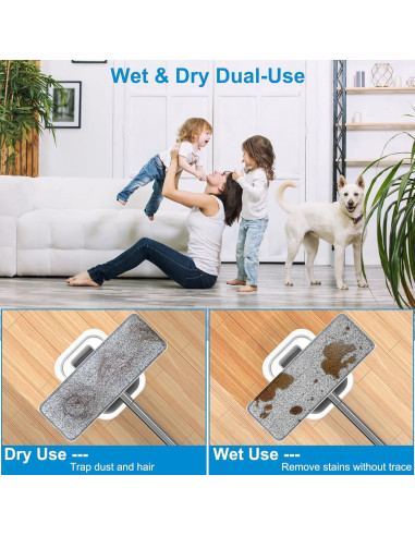 2 Piezas Almohadillas de Mopa de Microfibra Vosante 33 cm