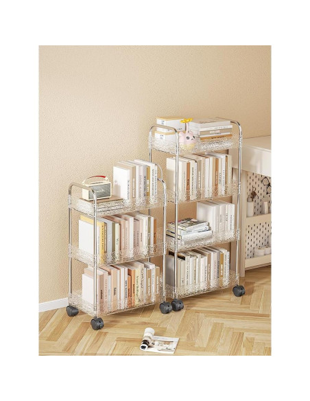 Carro de Almacenamiento Rodante TENBOAT 3 Niveles Transparente Carro de Almacenamiento Rodante TENBOAT 3 Niveles Transparente