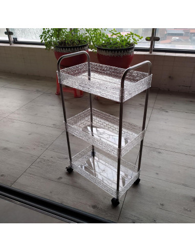 Carro de Almacenamiento Rodante TENBOAT 3 Niveles Transparente