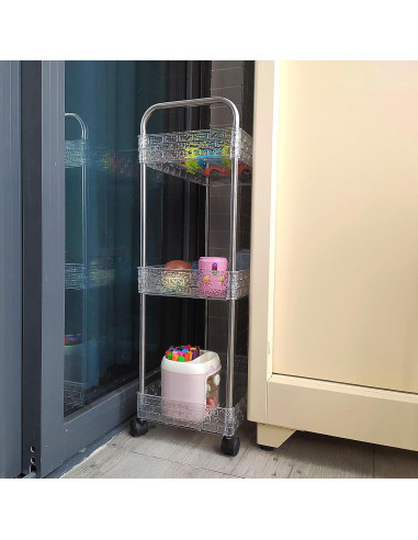 Carro de Almacenamiento Rodante TENBOAT 3 Niveles Transparente