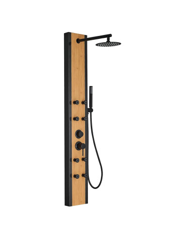 Panel de Ducha Multifuncional BWE 3 en 1 Negro 8 Jets