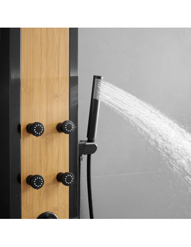 Panel de Ducha Multifuncional BWE 3 en 1 Negro 8 Jets