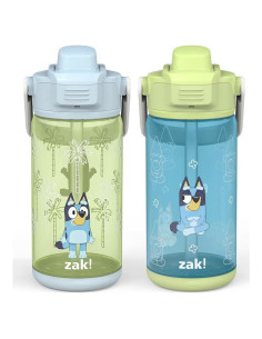 Conjunto de 2 Botellas de Agua Reutilizables Zak Bluey 473ml
