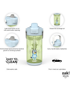 Conjunto de 2 Botellas de Agua Reutilizables Zak Bluey 473ml 2