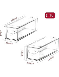 Organizadores Apilables para Refrigerador Abiudeng 2 Piezas 2