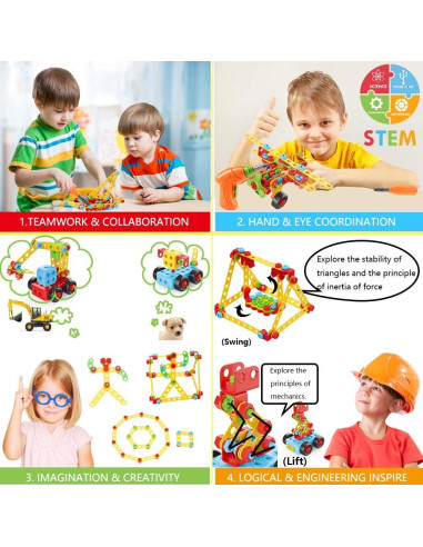 Set de Construcción Educativo Couomoxa 404 Piezas STEM