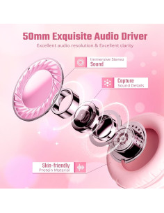 Auriculares Gaming UNIOJO U30 Rosa con Micrófono y 7.1 2