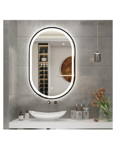Espejo de Baño LED Ovalado TheiaMo 84x51 cm Impermeable