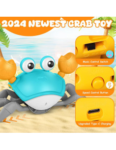 Juguete Cangrejo Rodante KIZJORYA Verde Recargable 0-6 Años 2