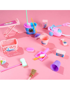 SOTOGO 18 Piezas Accesorios de Limpieza para Casa de Muñecas 2