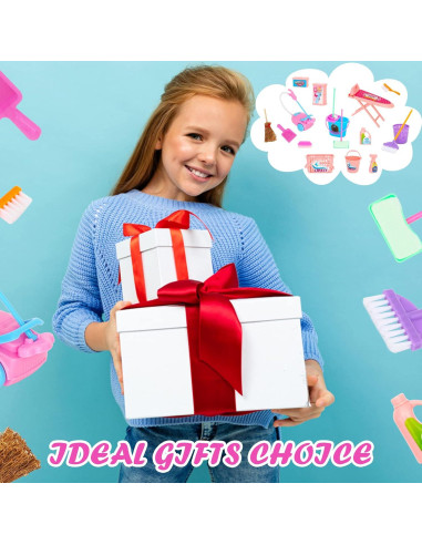 SOTOGO 18 Piezas Accesorios de Limpieza para Casa de Muñecas
