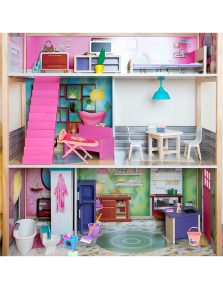 SOTOGO 18 Piezas Accesorios de Limpieza para Casa de Muñecas