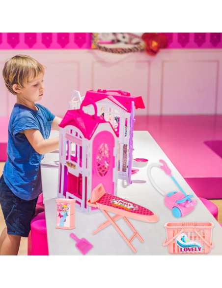 SOTOGO 18 Piezas Accesorios de Limpieza para Casa de Muñecas