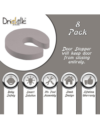 Paquete de 8 Protectores de Puerta Driddle - Seguridad Infantil