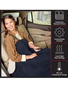 Manta Calentada Stalwart 2-Pack 12V para Auto 145x99 cm 2
