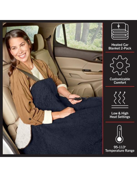 Manta Calentada Stalwart 2-Pack 12V para Auto 145x99 cm