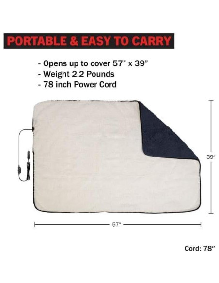 Manta Calentada Stalwart 2-Pack 12V para Auto 145x99 cm