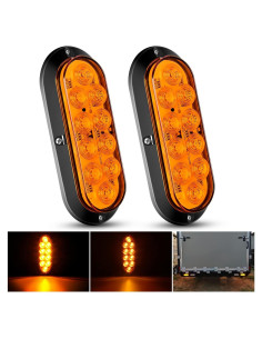 Luces LED Traseras Ovaladas Nilight 6" Ámbar 2 Pcs Impermeables